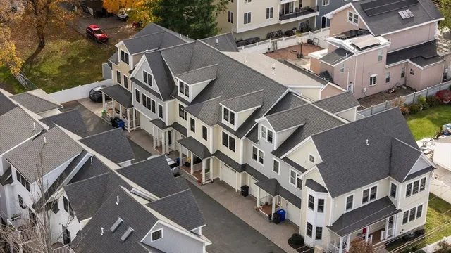 a view of an buildings from the building