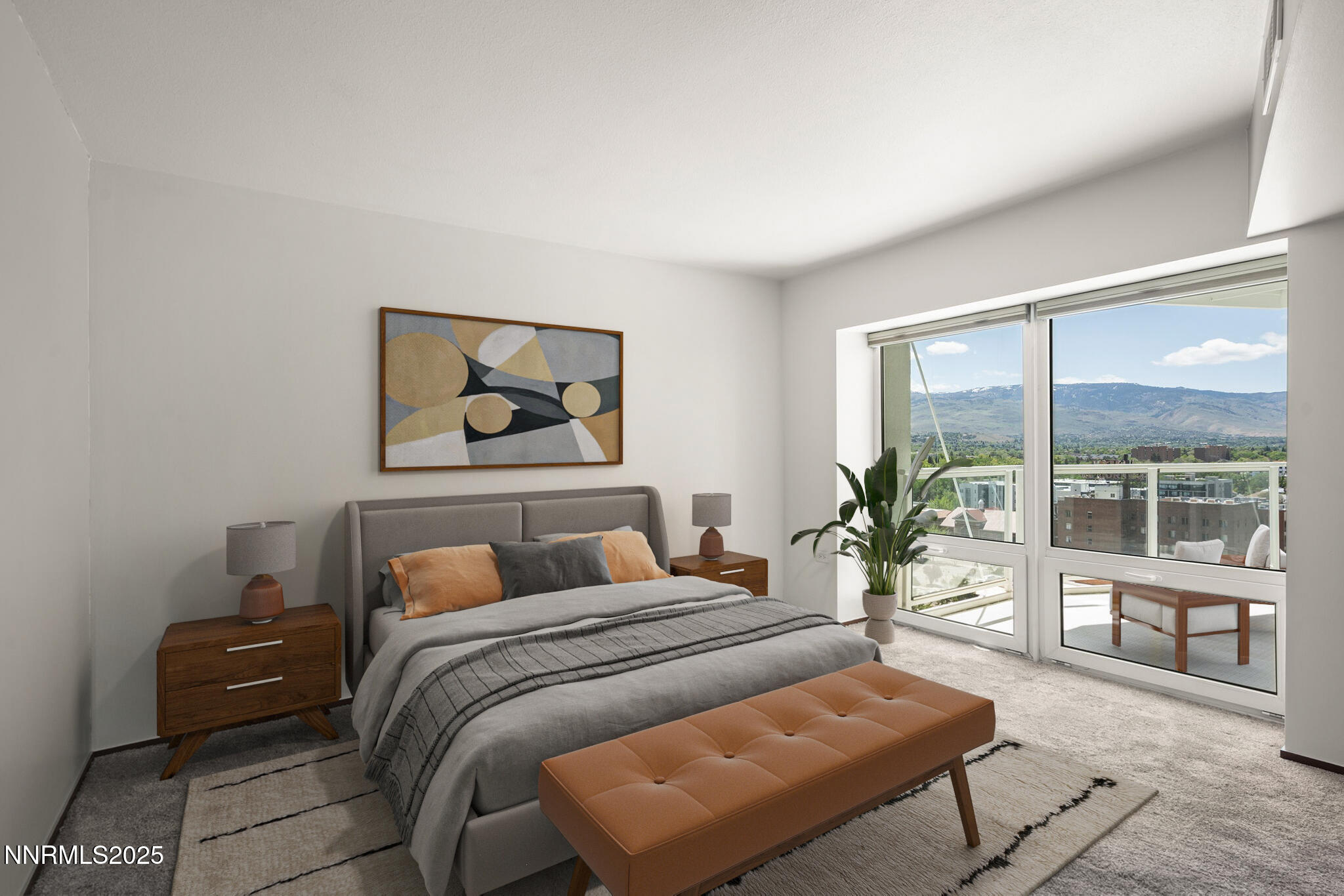 255 North Sierra Street, Unit 1419 Reno, NV 89501 - Photo 18 of 40 a bedroom with a large bed and a large window