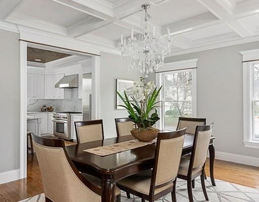 1 Aaron Road Lexington, MA 02421 - Photo 8 of 27 a dining room with furniture a chandelier and wooden floor