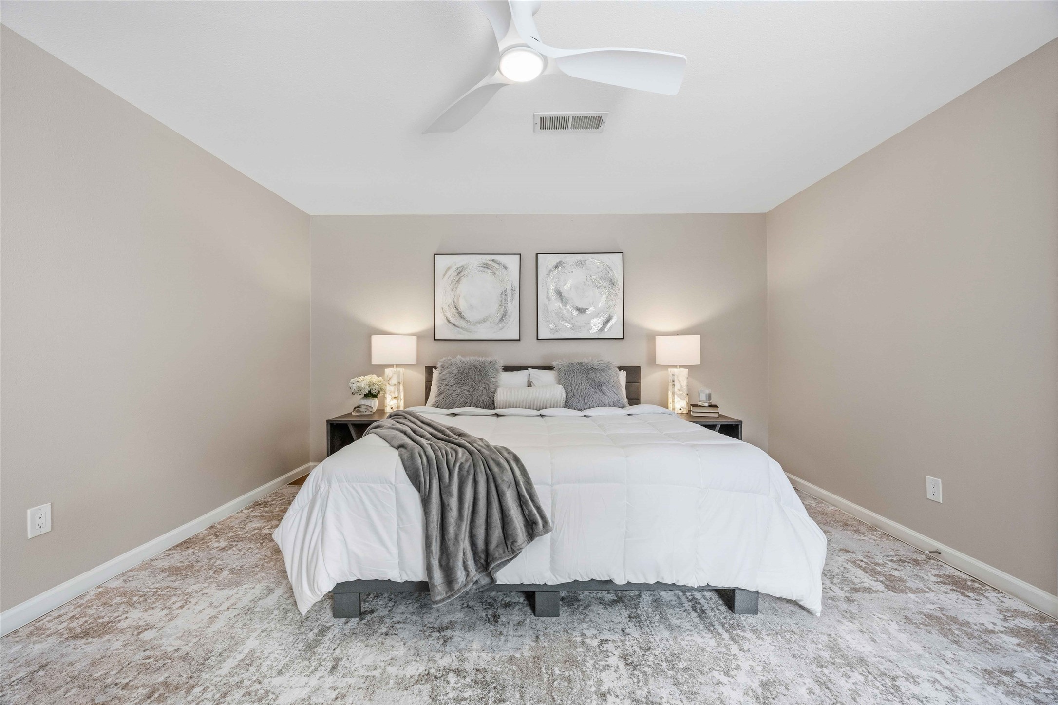 619 Rancho Bauer Drive Houston, TX 77079 - Photo 30 of 46 Your private retreat awaits—this spacious primary suite offers direct access to the pool, inviting peaceful mornings and relaxing evenings just steps from your bedroom.