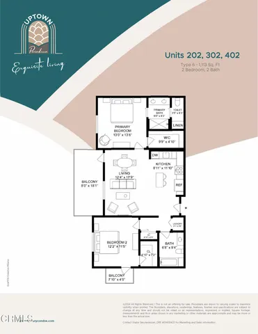 $1,274,000 | 139 South Oak Knoll Avenue, Unit 202, Pasadena, CA 91101