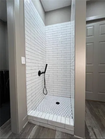 a bathroom with a shower