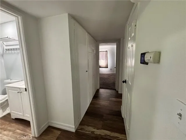 a hallway with front door