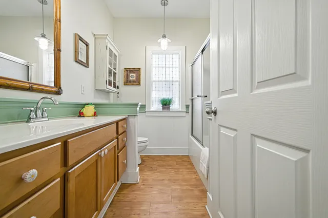 a living room with a large window