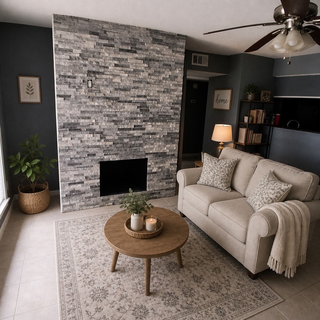 10100 South Gessner Road, Unit 703 Houston, TX 77071 - Photo 2 of 9 Living room Virtually Staged/Enhanced by AI