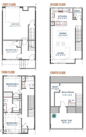 a front view of multi story building with retail shop