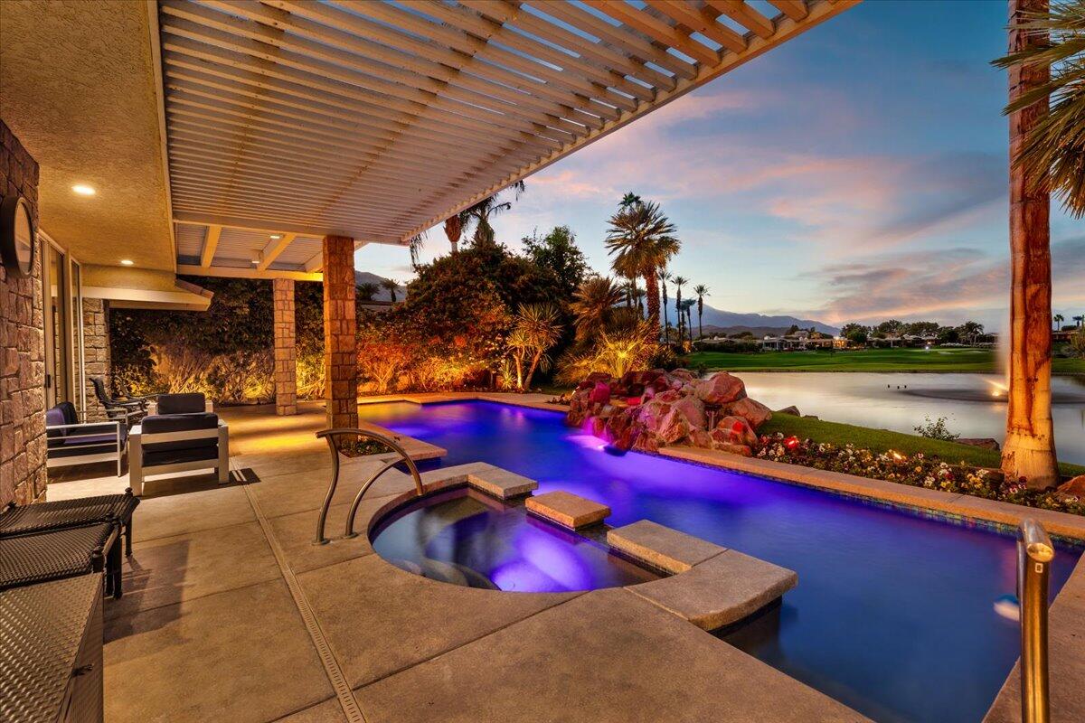 2 Deerfield Court Rancho Mirage, CA 92270 - Photo 10 of 104 102-Backyard at Twilight