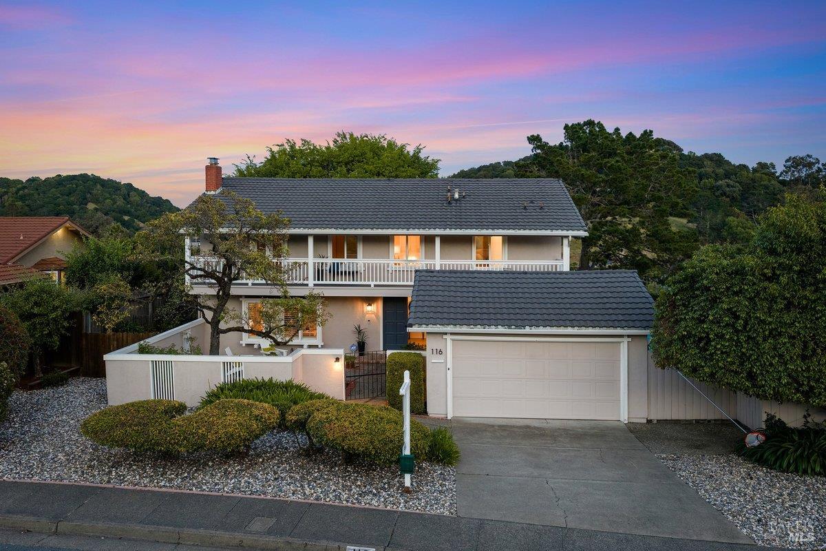 116 Twelveoak Hill Drive San Rafael, CA 94903 - Photo 13 of 93 a front view of a house with a yard and garage