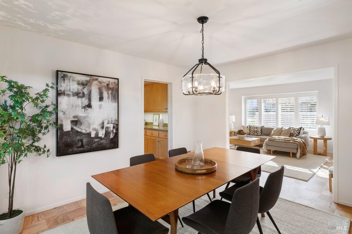 116 Twelveoak Hill Drive San Rafael, CA 94903 - Photo 29 of 93 a view of a dining room with furniture window and wooden floor