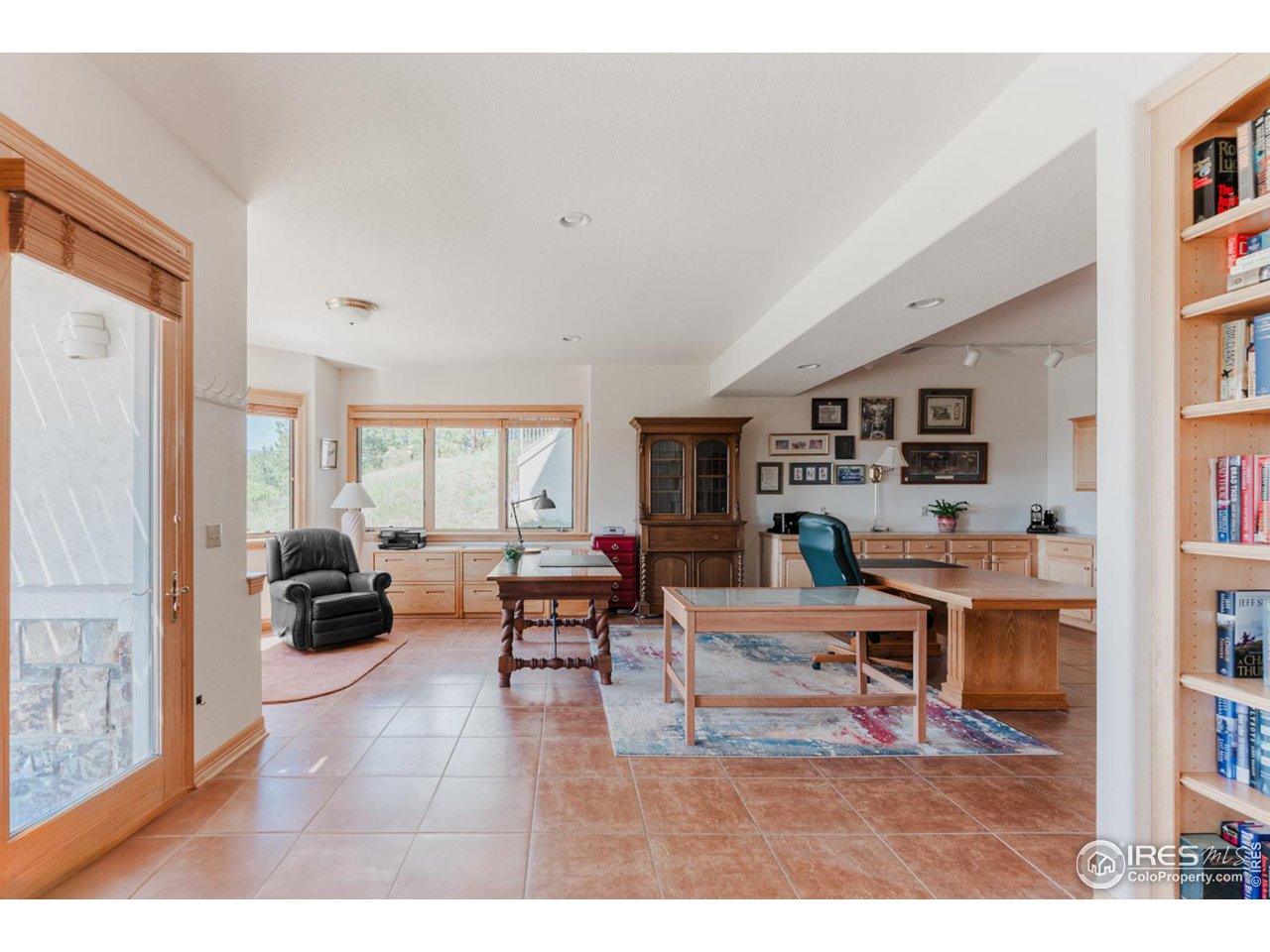 2964 Elk View Drive Evergreen, CO 80439 - Photo 33 of 40 a living room with furniture a bookshelf and a window