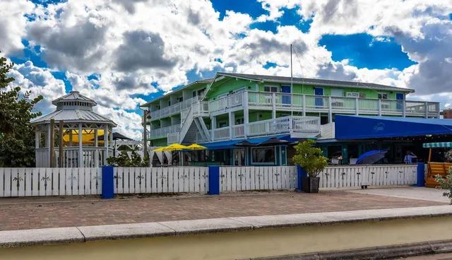 a view of street with sitting area