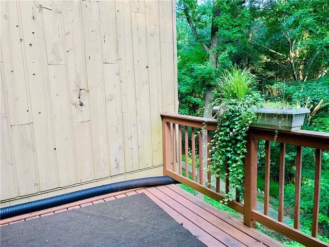 a view of small garden from deck