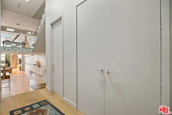 a view of a living room with a rug