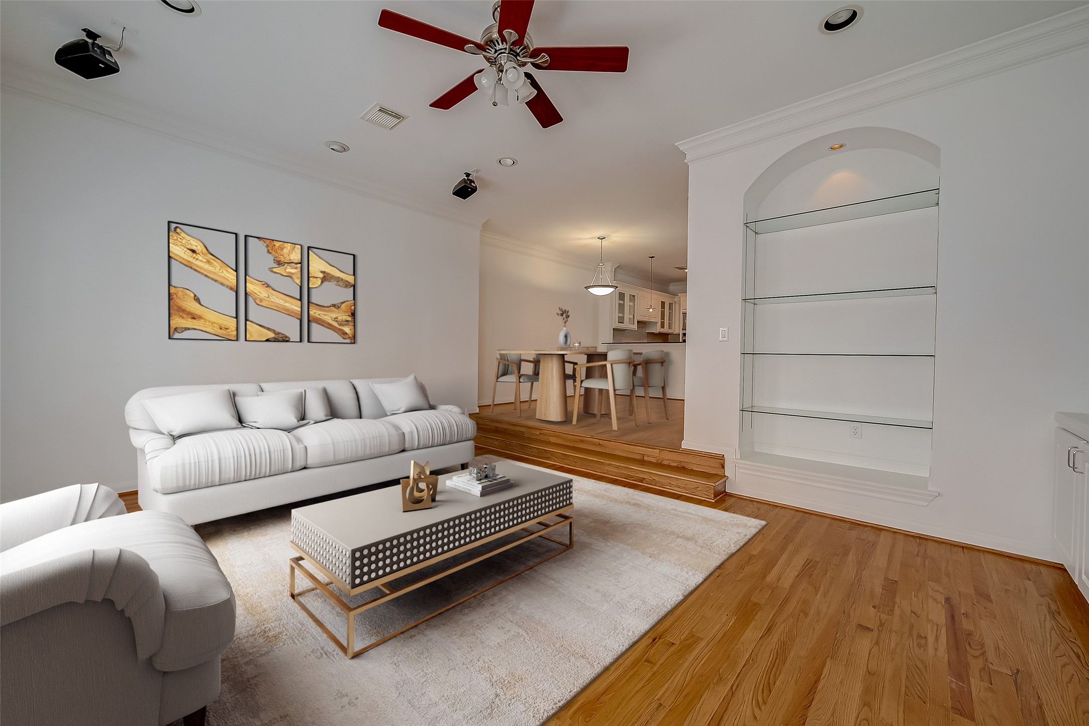 1507 Roy Street Houston, TX 77007 - Photo 7 of 20 a living room with furniture and a wooden floor