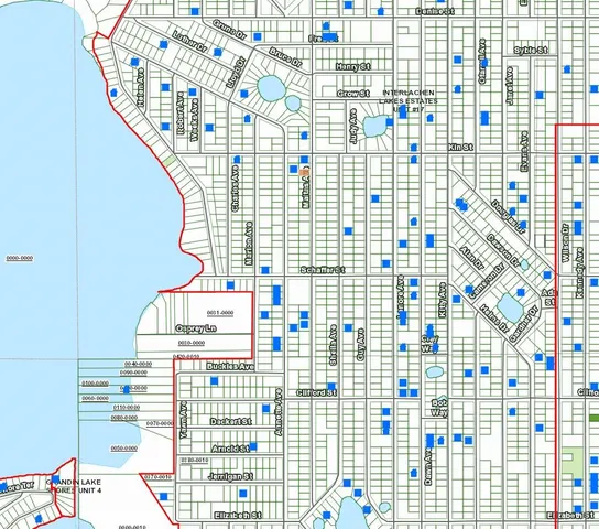 a view of a street with trees