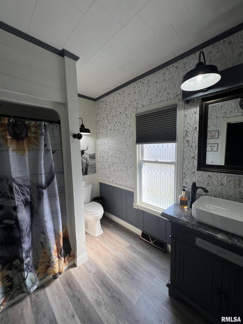 103 East Florence Street Sesser, IL 62884 - Photo 18 of 26 a bathroom with a sink a toilet and a tub