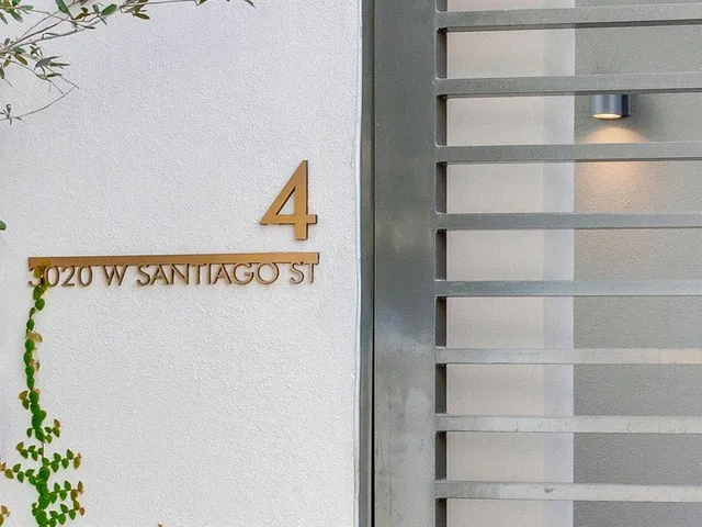 a view of a potted flower in front of a building