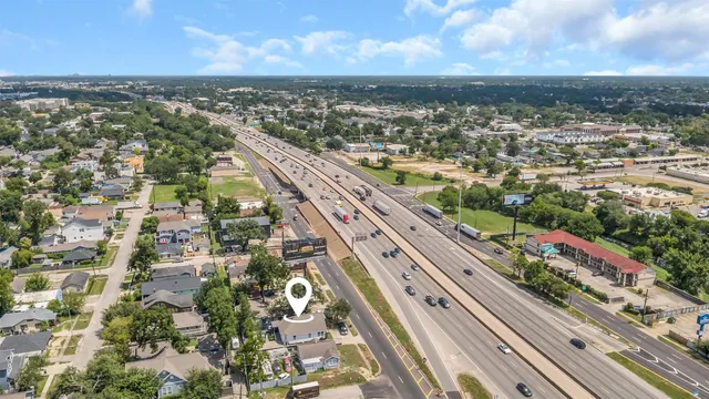 a view of a city with tall buildings