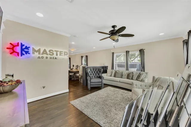 a living room with furniture