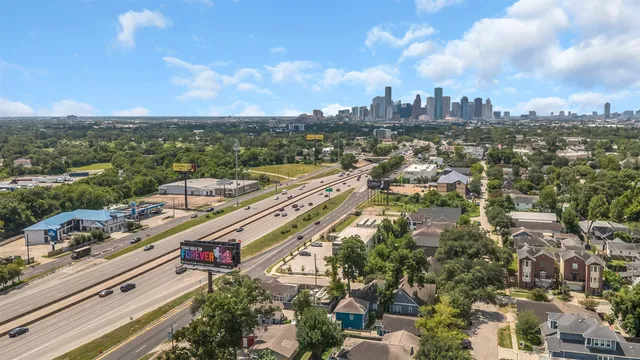 an aerial view of a city