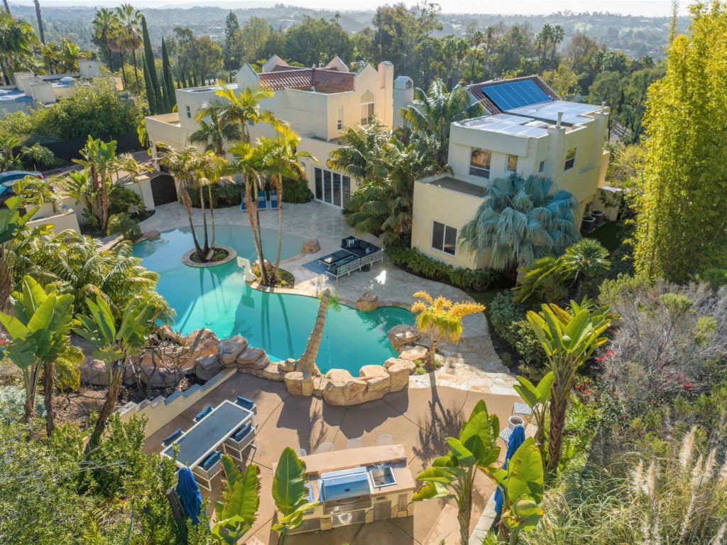 1264 Rancho Encinitas Drive Encinitas, CA 92024 - Photo 35 of 37 an aerial view of a house with a garden and lake view