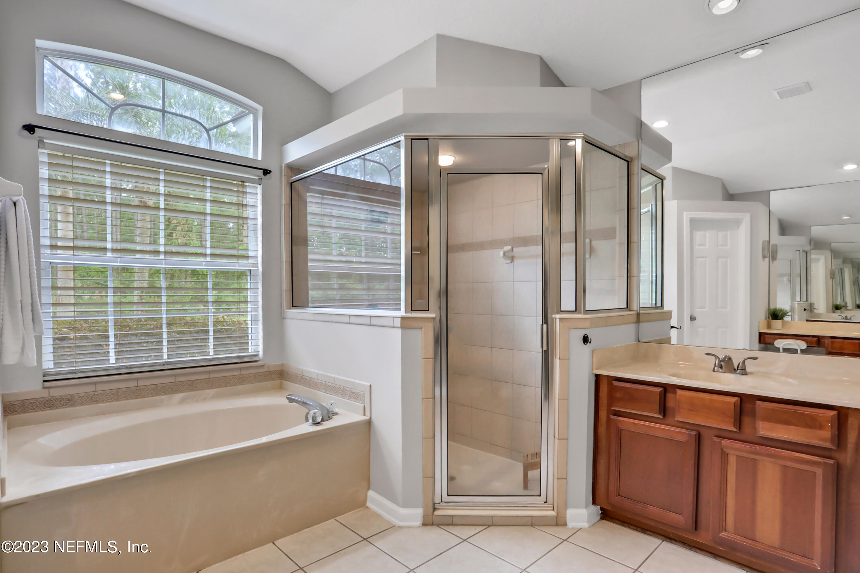 4100 Lonicera Loop St. Johns, FL 32259 - Photo 23 of 65 a bathroom with a granite countertop tub sink shower and mirror