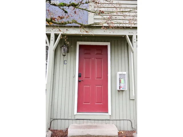 a view of a door of the house