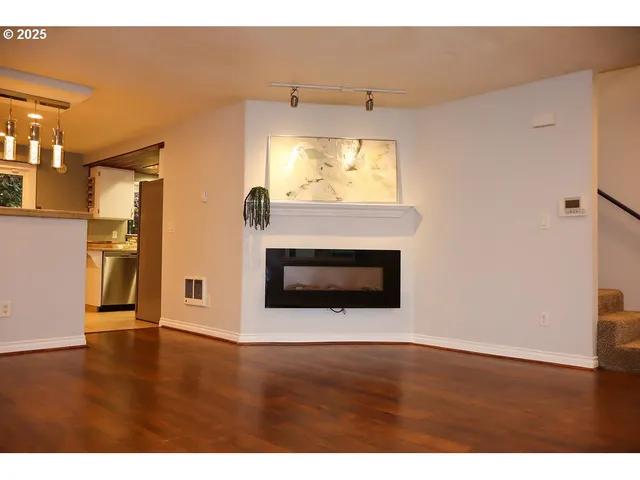 a view of a livingroom with a fireplace