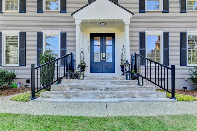 a view of a house with a balcony