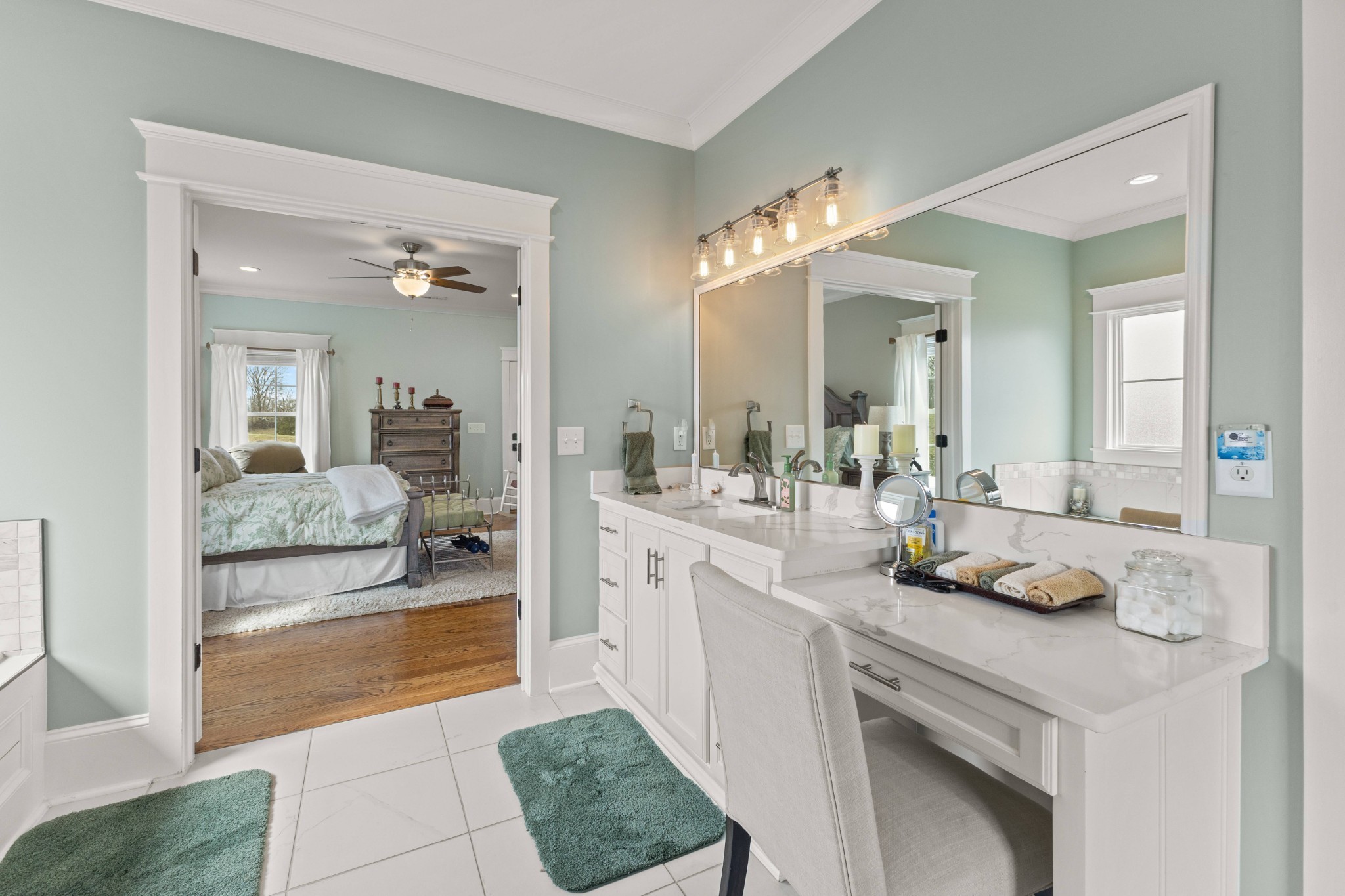 1103 Rogues Fork Road Bethpage, TN 37022 - Photo 86 of 100 a spacious bathroom with a granite countertop sink and a mirror