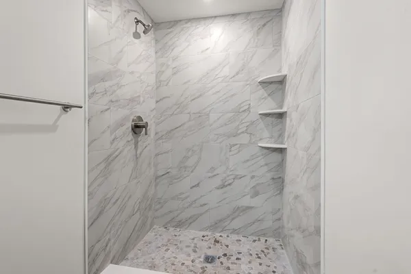 a bathroom with a shower