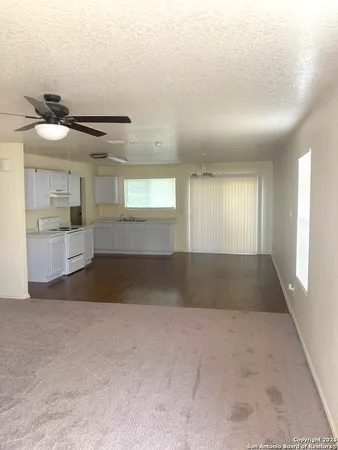 a view of kitchen and window