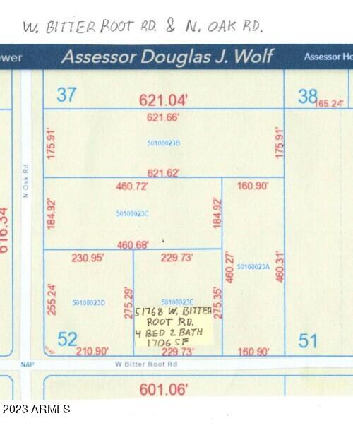 51768 West Bitter Root Road Maricopa, AZ 85139 - Photo 22 of 23 Acessor Map - W Bitter Root Rd & N Oak R