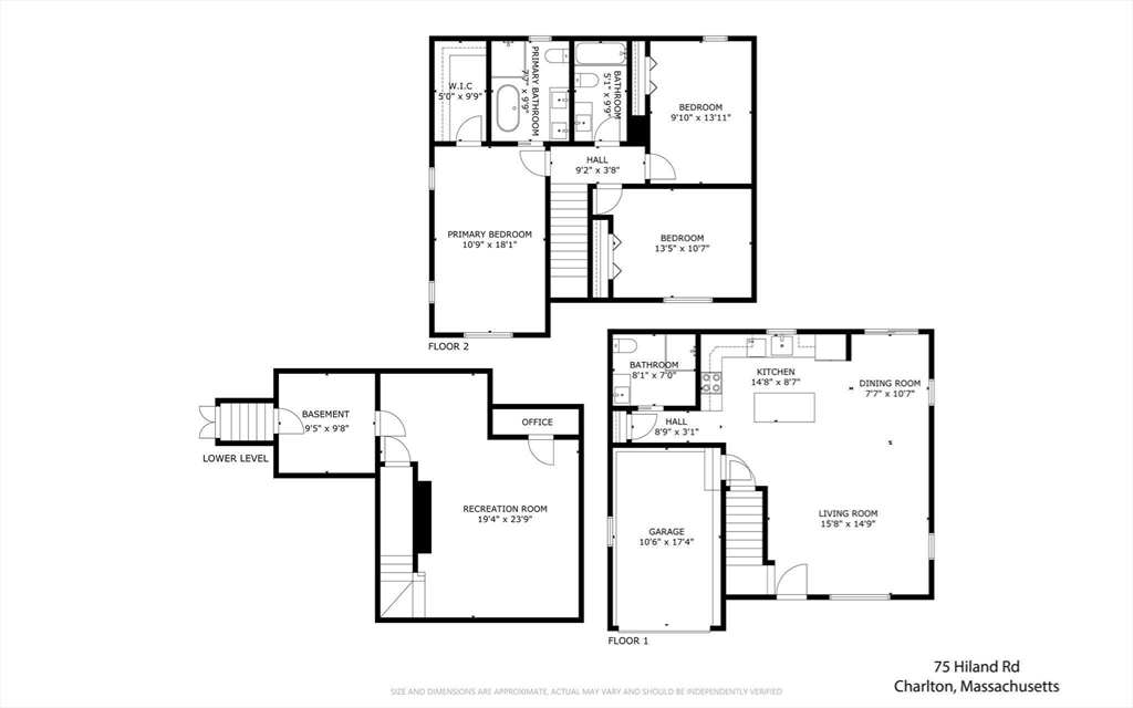 75 Hiland Road Charlton, MA 01507 - Photo 38 of 38 a picture of a floor plan