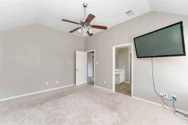 a view of a livingroom with a flat screen tv