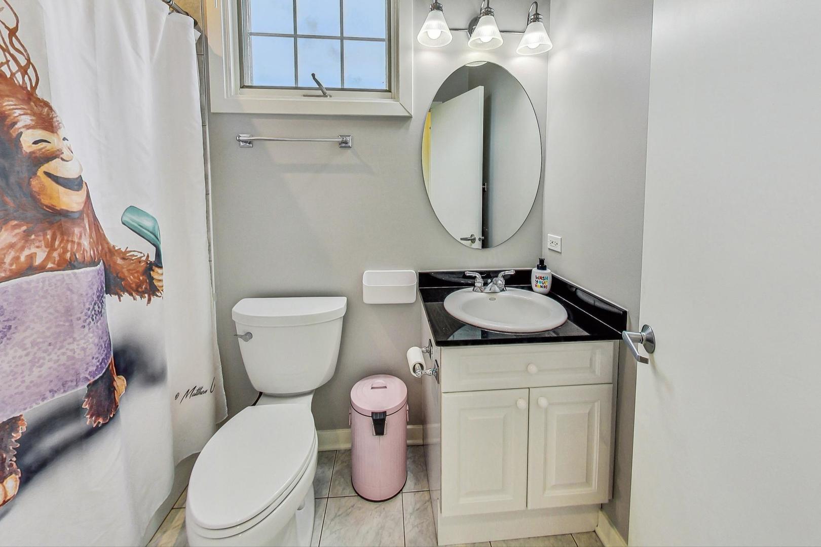 18 North Ada Street, Unit D Chicago, IL 60607 - Photo 35 of 42 a bathroom with a toilet a sink and a mirror
