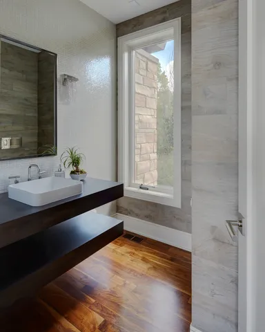 a bedroom with a bed and furniture