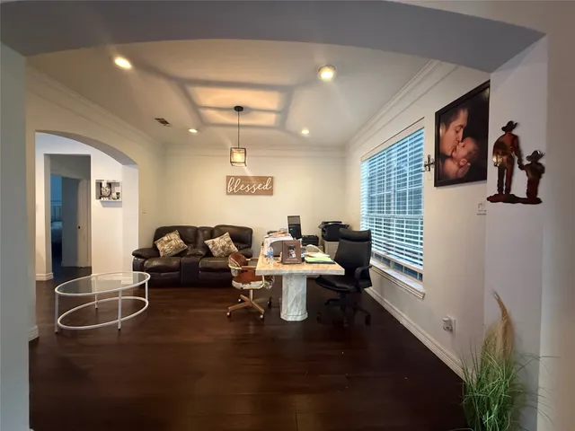 a living room with furniture