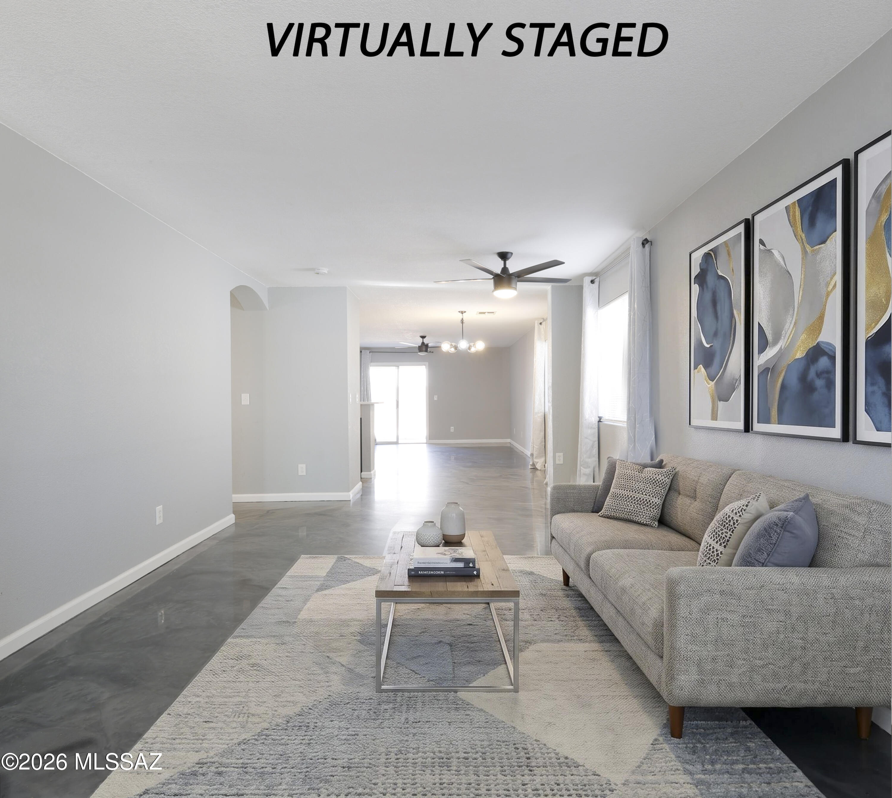 7034 Mitchell Flyer Road Tucson, AZ 85730 - Photo 3 of 24 Living Room-angle2-Virtually staged