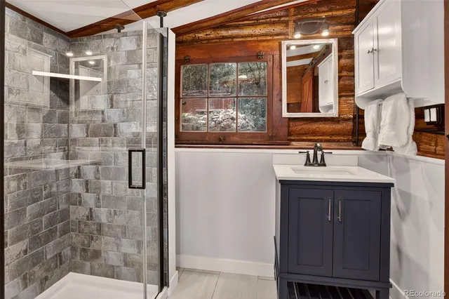 a outdoor dining space with furniture and outdoor view