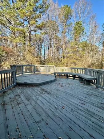 a view of wooden deck