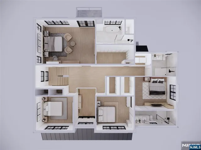 a kitchen with cabinets and white appliances