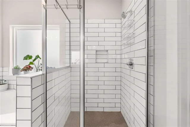 a bathroom with a shower