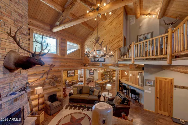 a living room with furniture