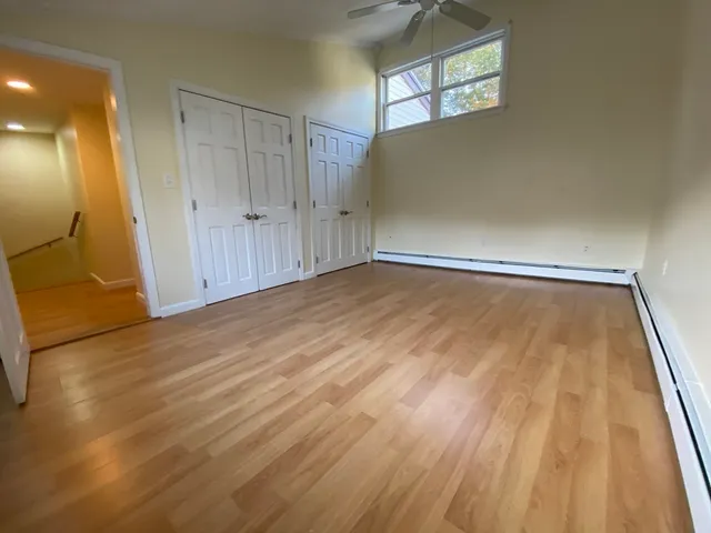 a view of a backyard with plants