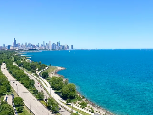 a view of a city from a building