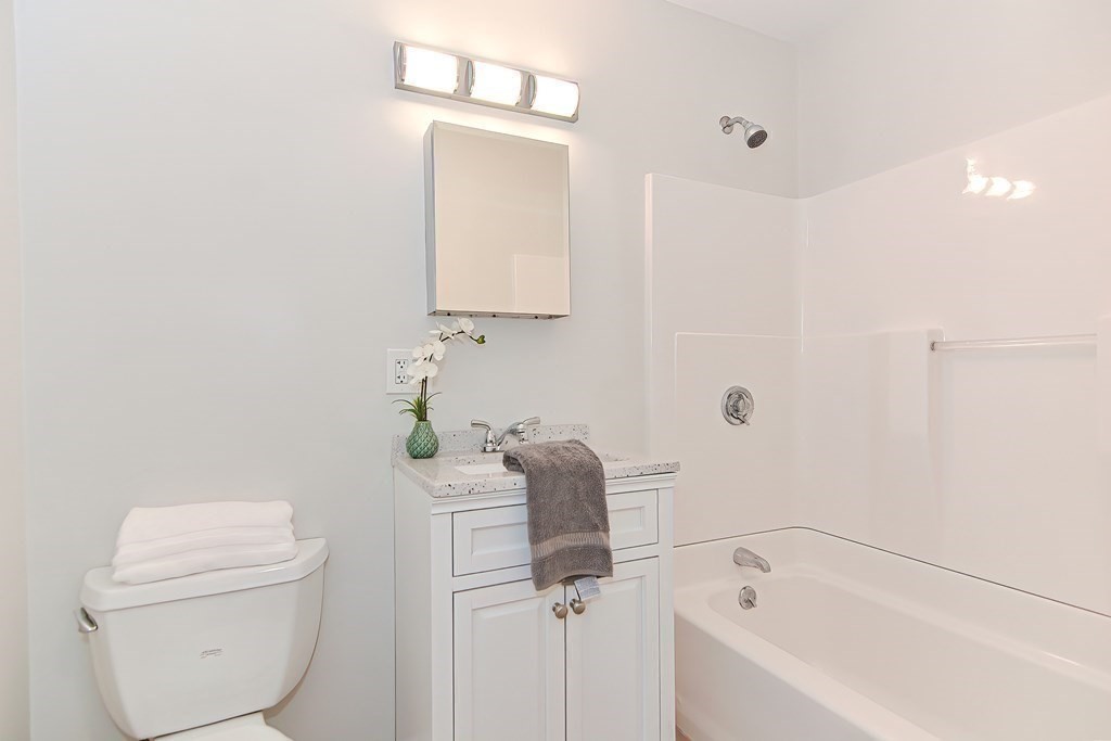 28 Inman Street, Unit 2 Cambridge, MA 02139 - Photo 17 of 24 a bathroom with a toilet and a bathtub