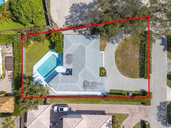 a bird view of a house