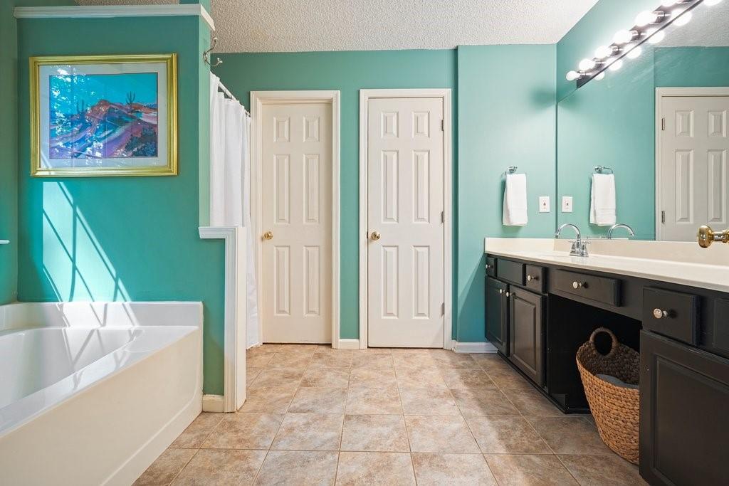 7335 Lytham Trace Cumming, GA 30041 - Photo 23 of 45 a spacious bathroom with a tub sink and mirror