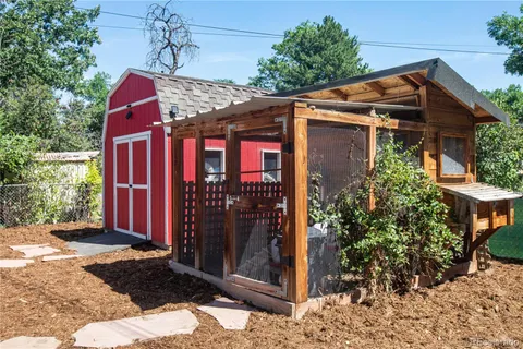 a front view of building with street